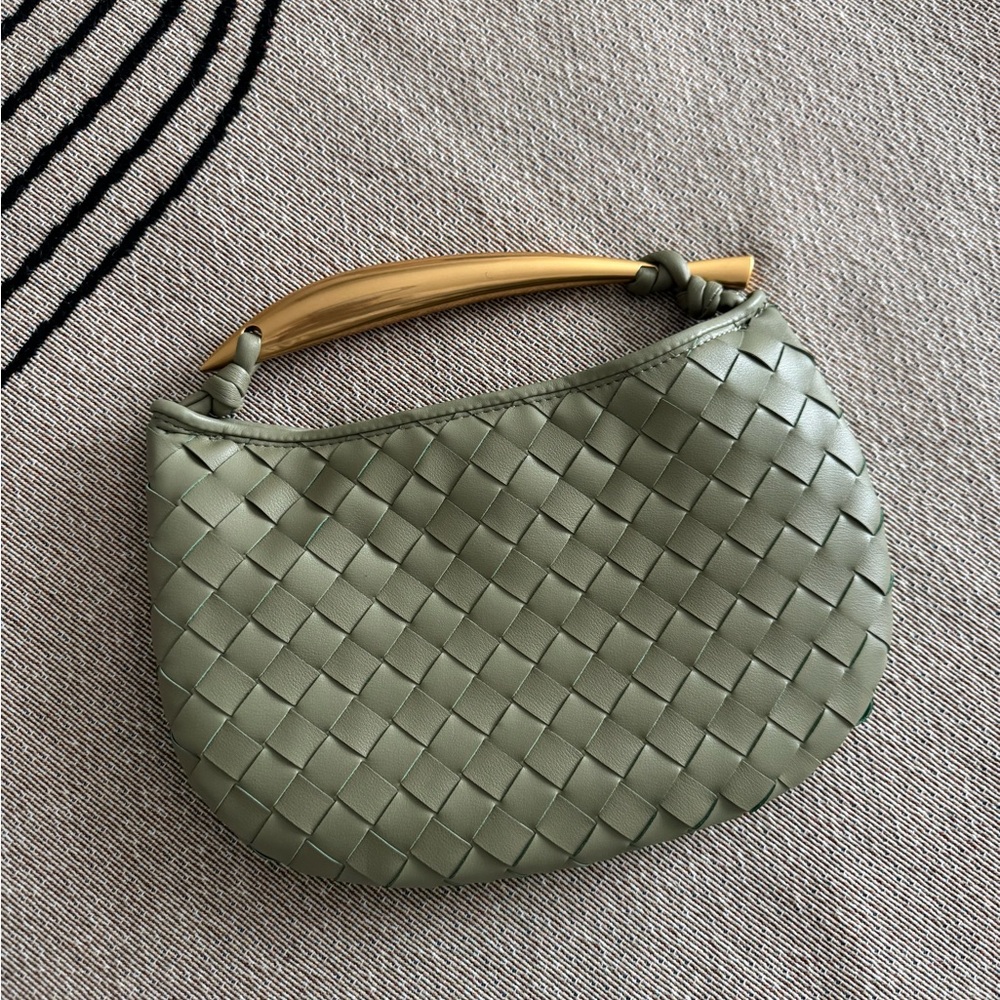 Sardine Travertine Green Woven Handbag